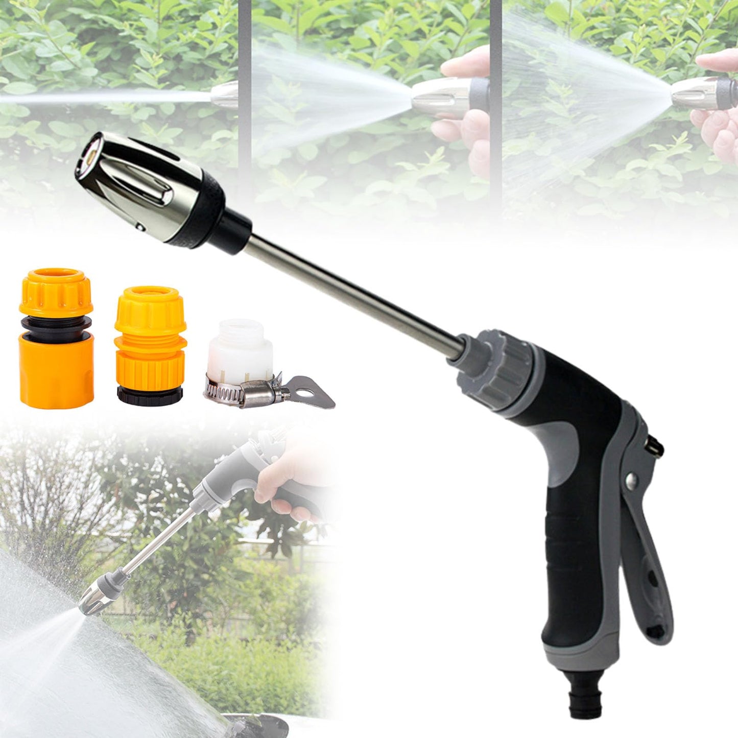 Waterblitz Pressure Washer, Water Blitz Pressure Washer for 1/2" Pipe, Various Spray Effects High-Pressure Nozzle with Accessories (Set D)
