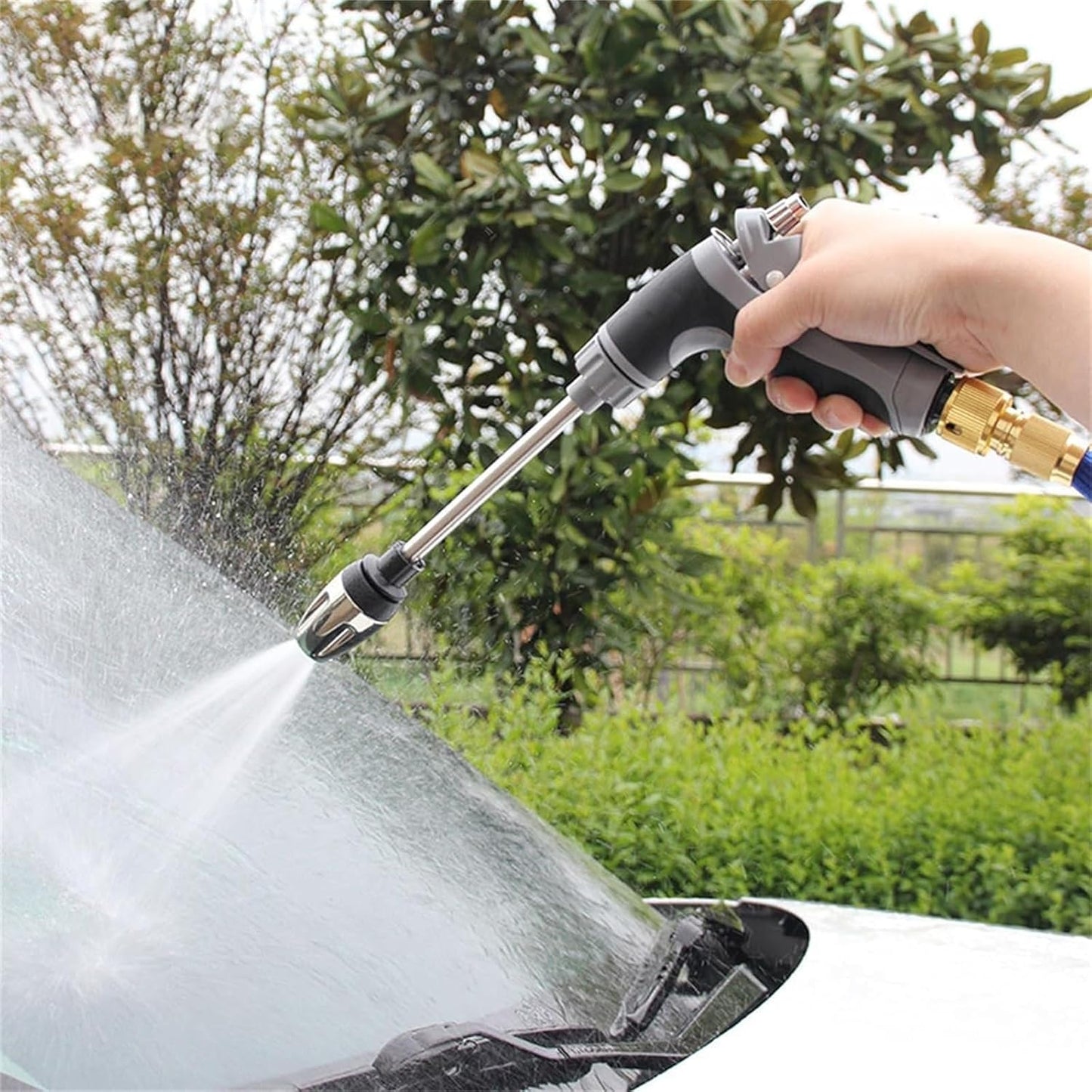 Waterblitz Pressure Washer, Water Blitz Pressure Washer for 1/2" Pipe, Various Spray Effects High-Pressure Nozzle with Accessories (Set D)