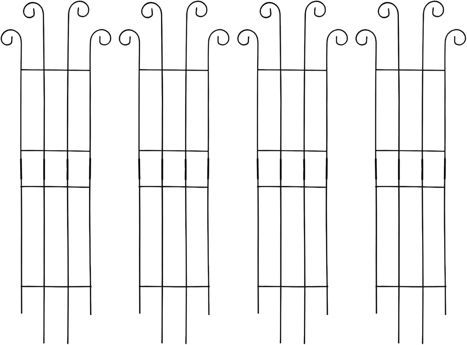 4 Plant Trellis for Indoor Climbing Plants - Green Fan Trellis Metal Metal Flower Stand Garden Trellis | Heavy Duty Vertical Plant Support for Vegetables