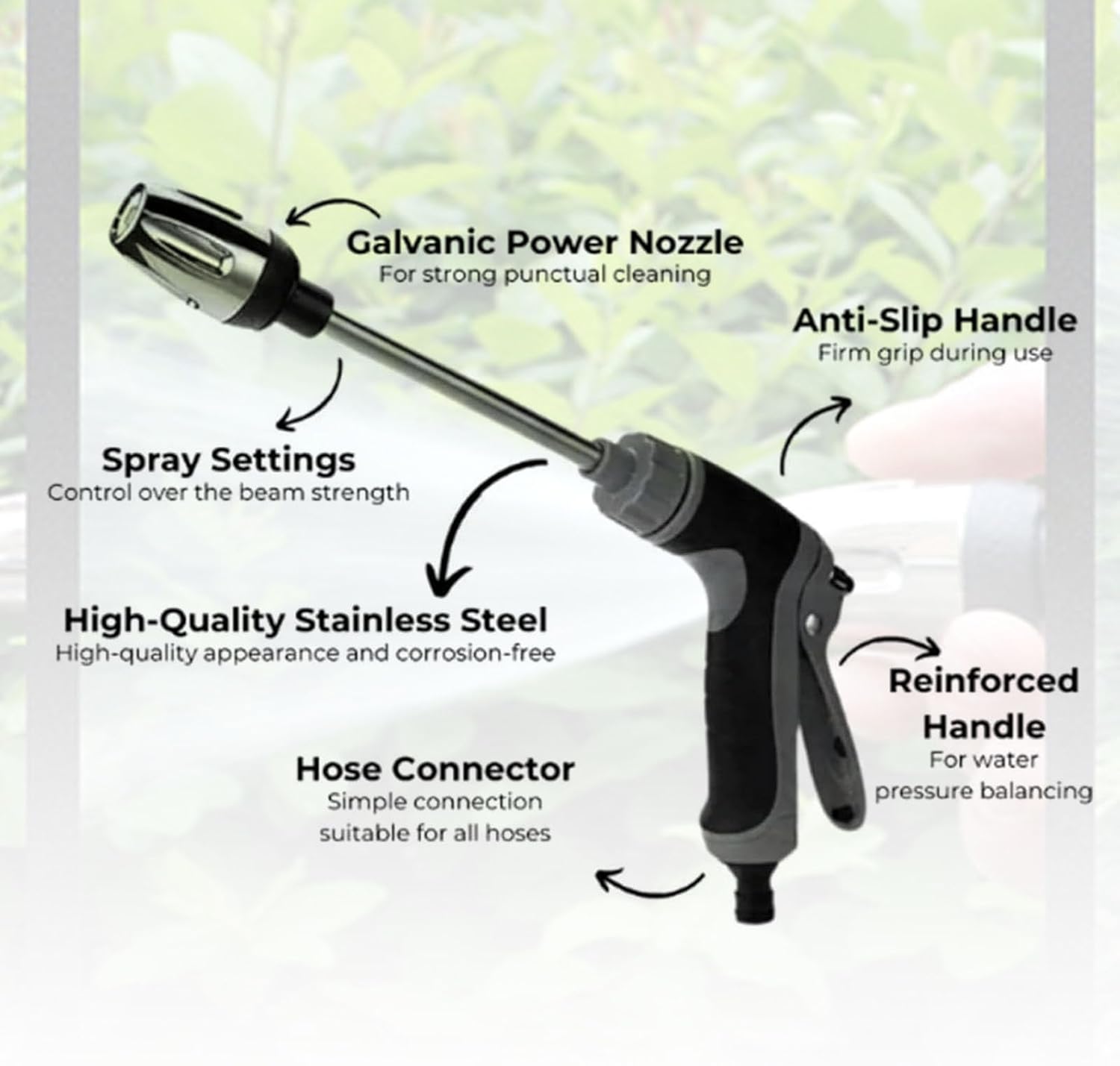 Waterblitz Pressure Washer, Water Blitz Pressure Washer for 1/2" Pipe, Various Spray Effects High-Pressure Nozzle with Accessories (Set D)