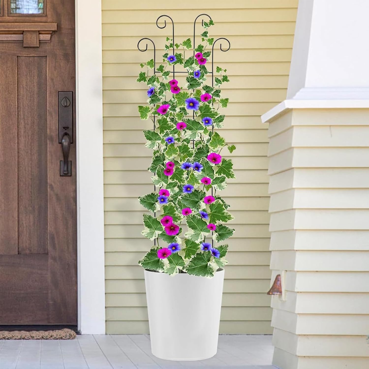4 Plant Trellis for Indoor Climbing Plants - Green Fan Trellis Metal Metal Flower Stand Garden Trellis | Heavy Duty Vertical Plant Support for Vegetables