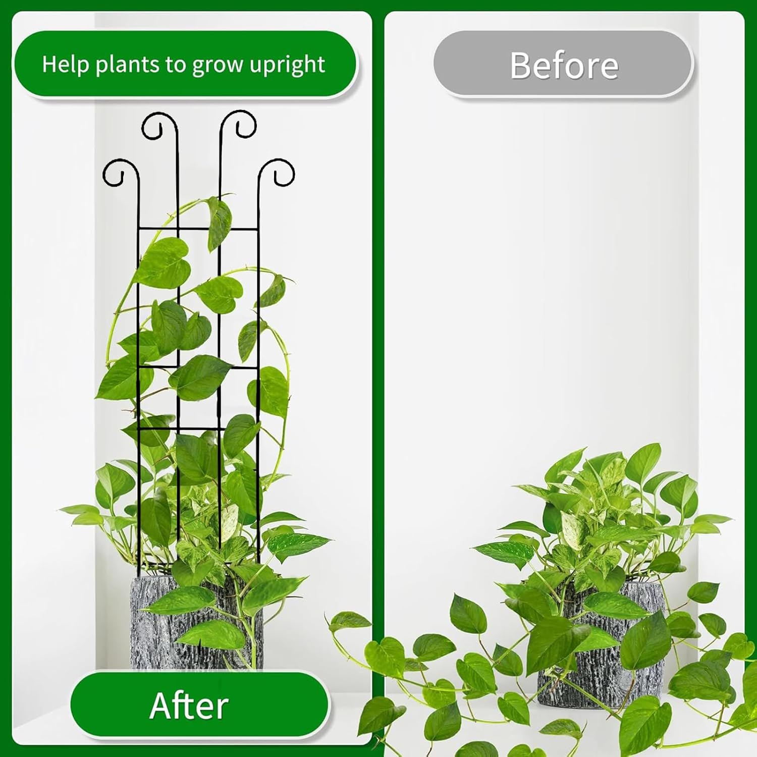 4 Plant Trellis for Indoor Climbing Plants - Green Fan Trellis Metal Metal Flower Stand Garden Trellis | Heavy Duty Vertical Plant Support for Vegetables