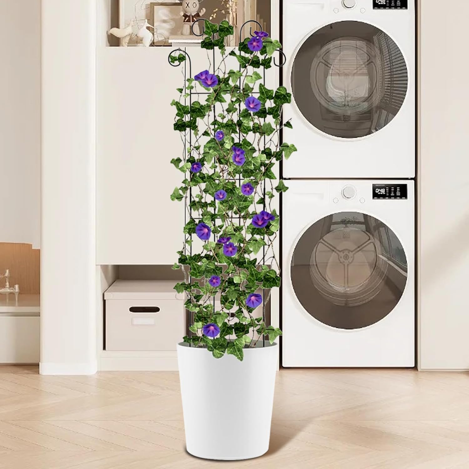 4 Plant Trellis for Indoor Climbing Plants - Green Fan Trellis Metal Metal Flower Stand Garden Trellis | Heavy Duty Vertical Plant Support for Vegetables